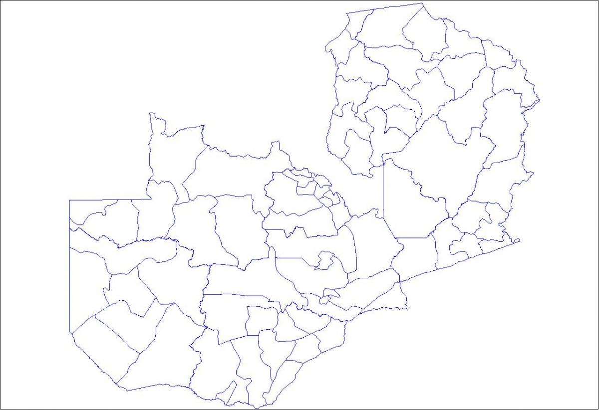 Mapa en blanco de Zambia