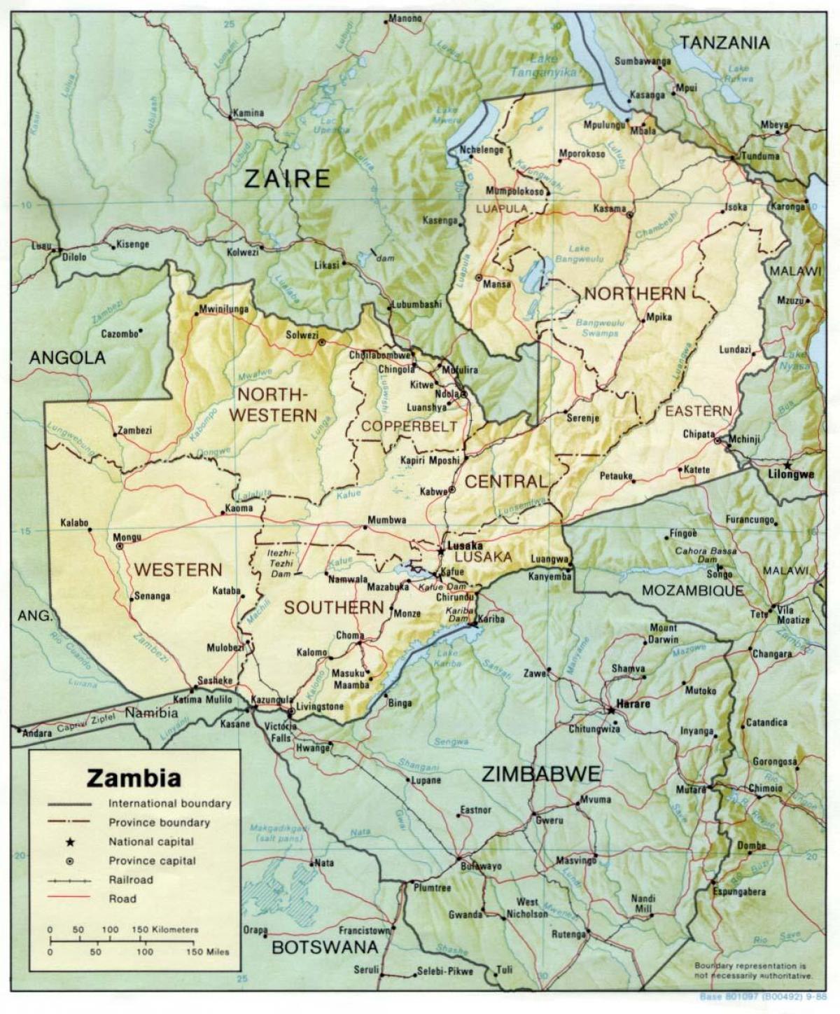 Mapa de Zambia climático