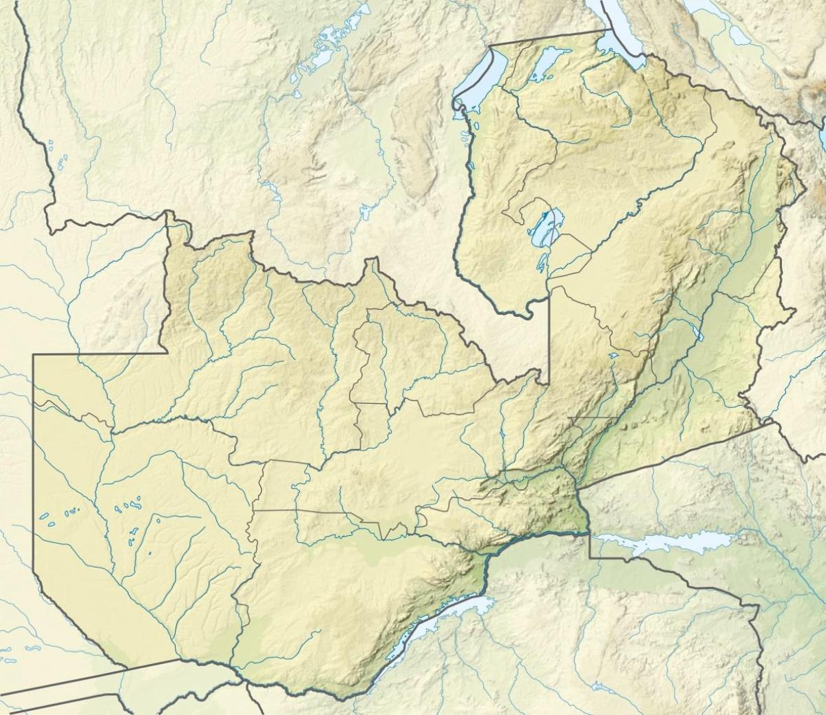 Mapa de Zambia río 