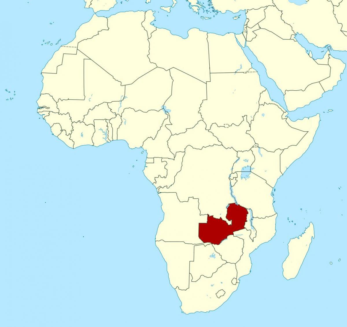 Mapa de Zambia ubicación en el mundo