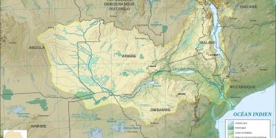 Zambia en un mapa