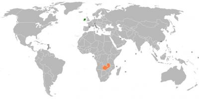 Zambia mapa en el mundo