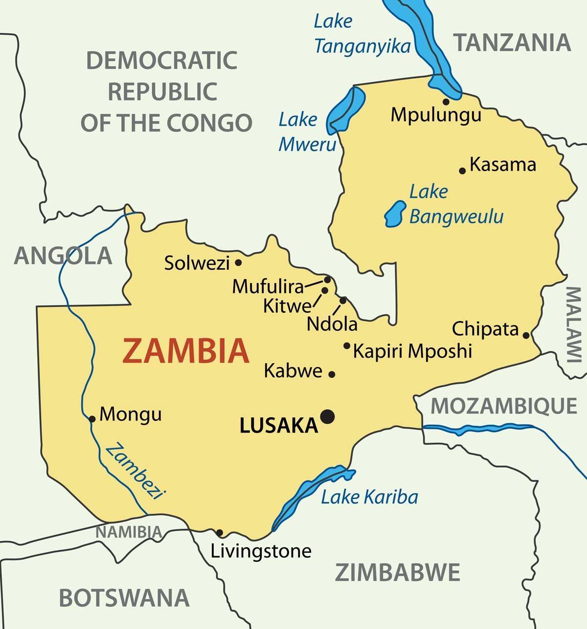 Mapa de kitwe Zambia