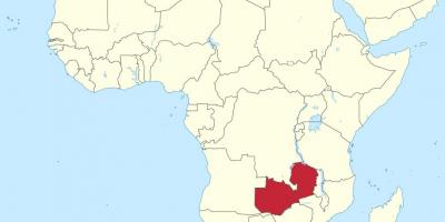 Mapa de áfrica que muestra Zambia
